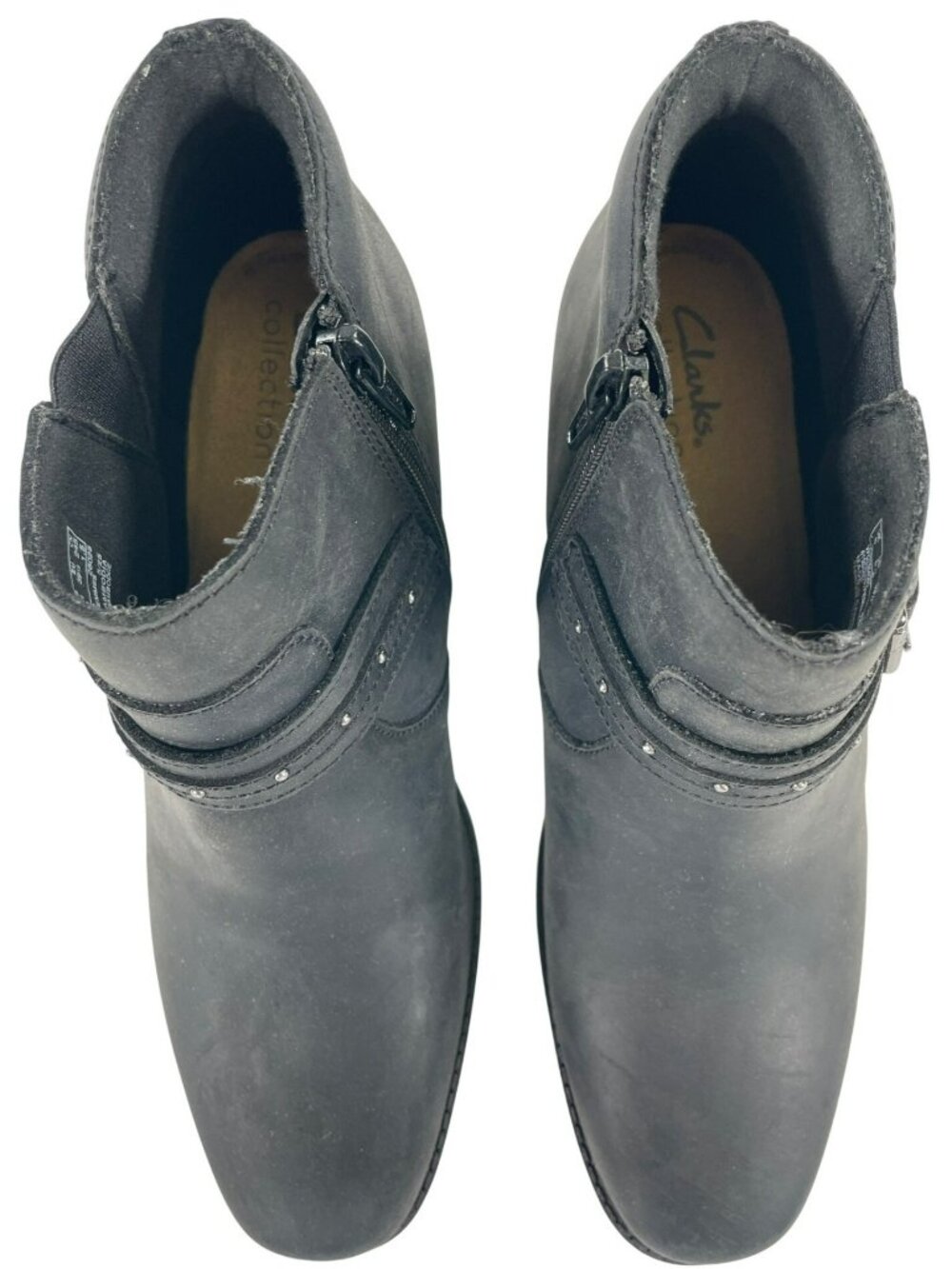 Clarks Danyelle Wish Ankle Boots Block Heel & Zip Closure Women's Sz 8.5 M NEW - Picture 6 of 10
